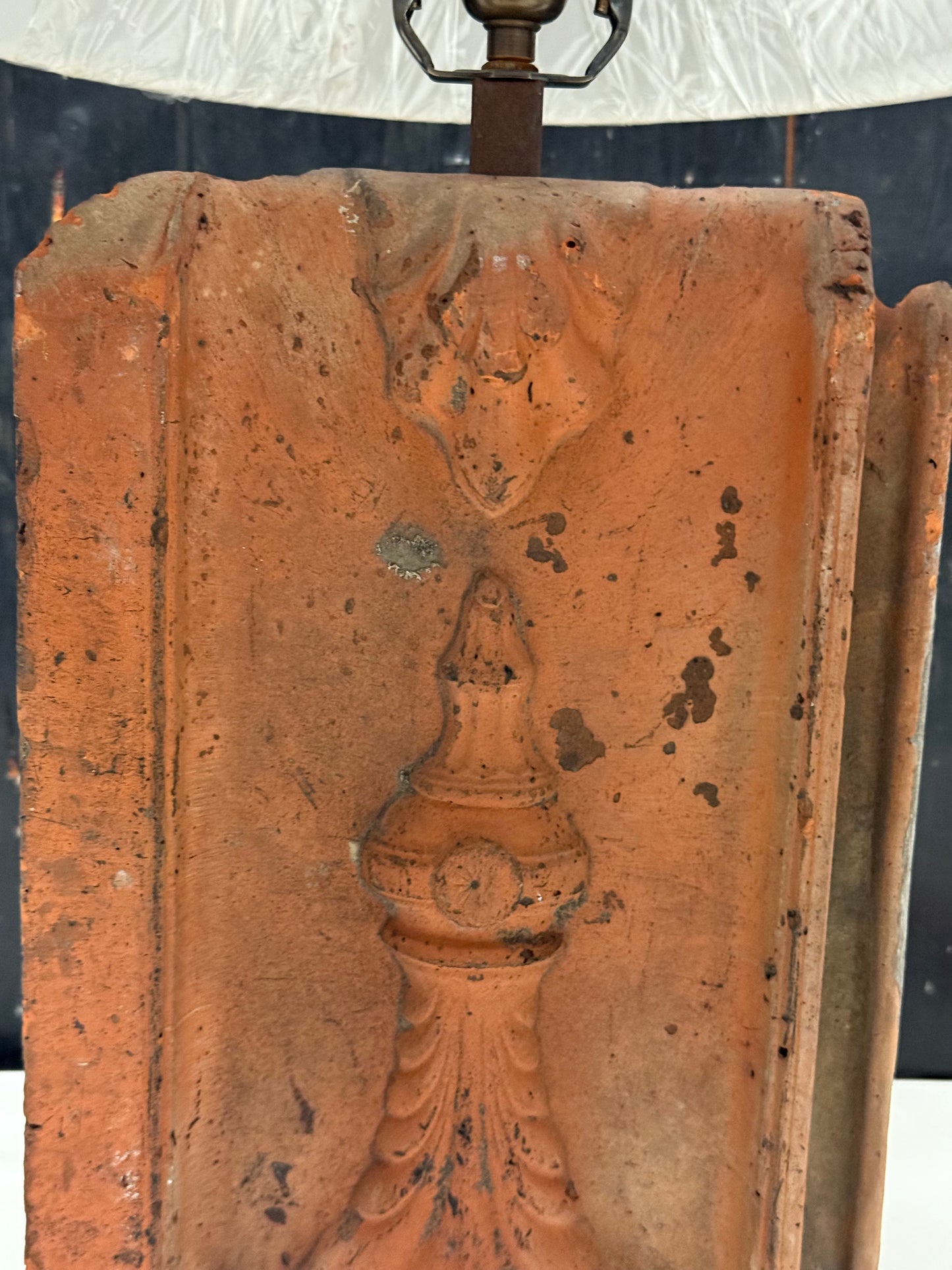 French 19th Century Cast Iron Panel Lamp
