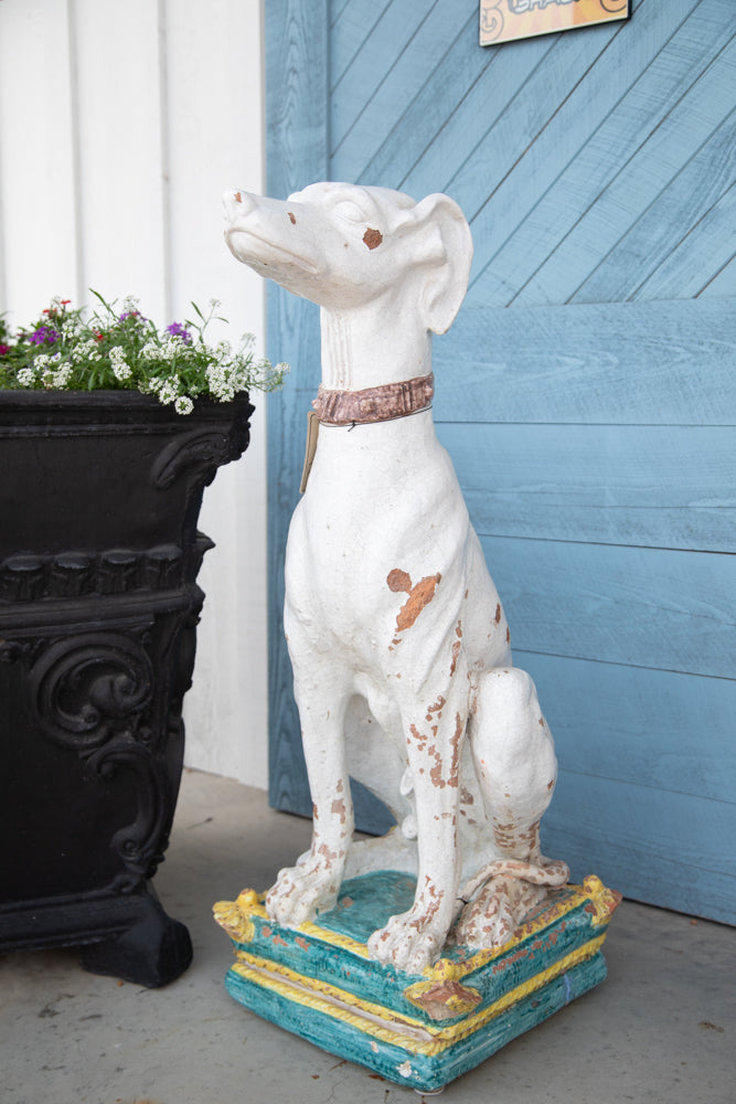 Pair of Italian Majolica Hounds - A Pair