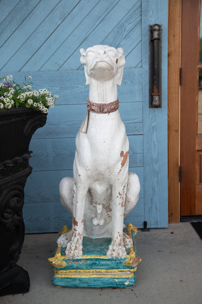 Pair of Italian Majolica Hounds - A Pair