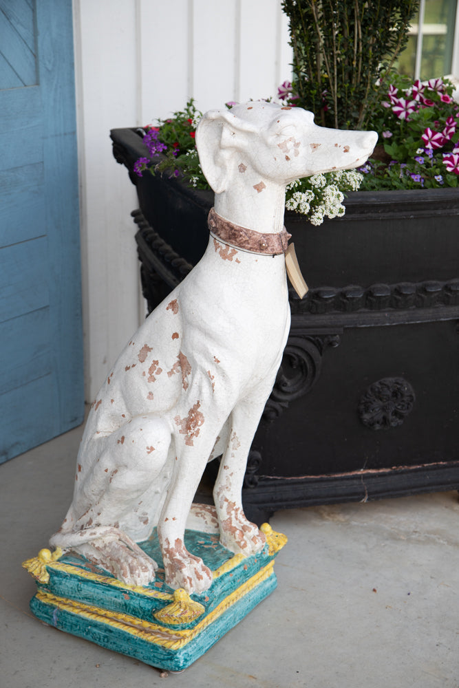Pair of Italian Majolica Hounds - A Pair