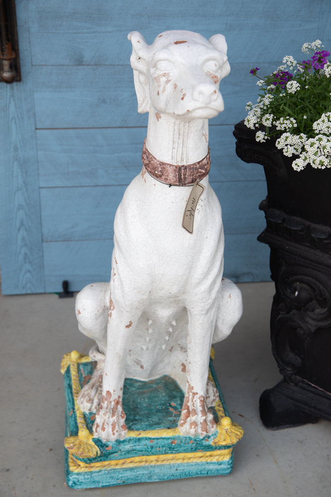 Pair of Italian Majolica Hounds - A Pair