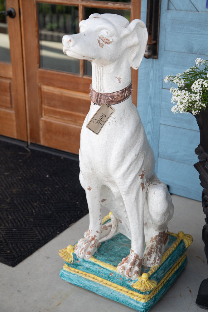 Pair of Italian Majolica Hounds - A Pair