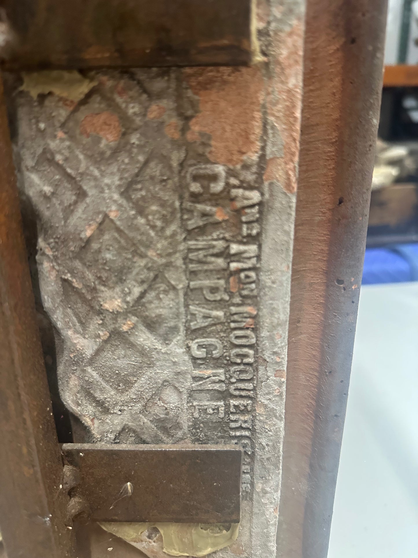 French 19th Century Cast Iron Panel Lamp