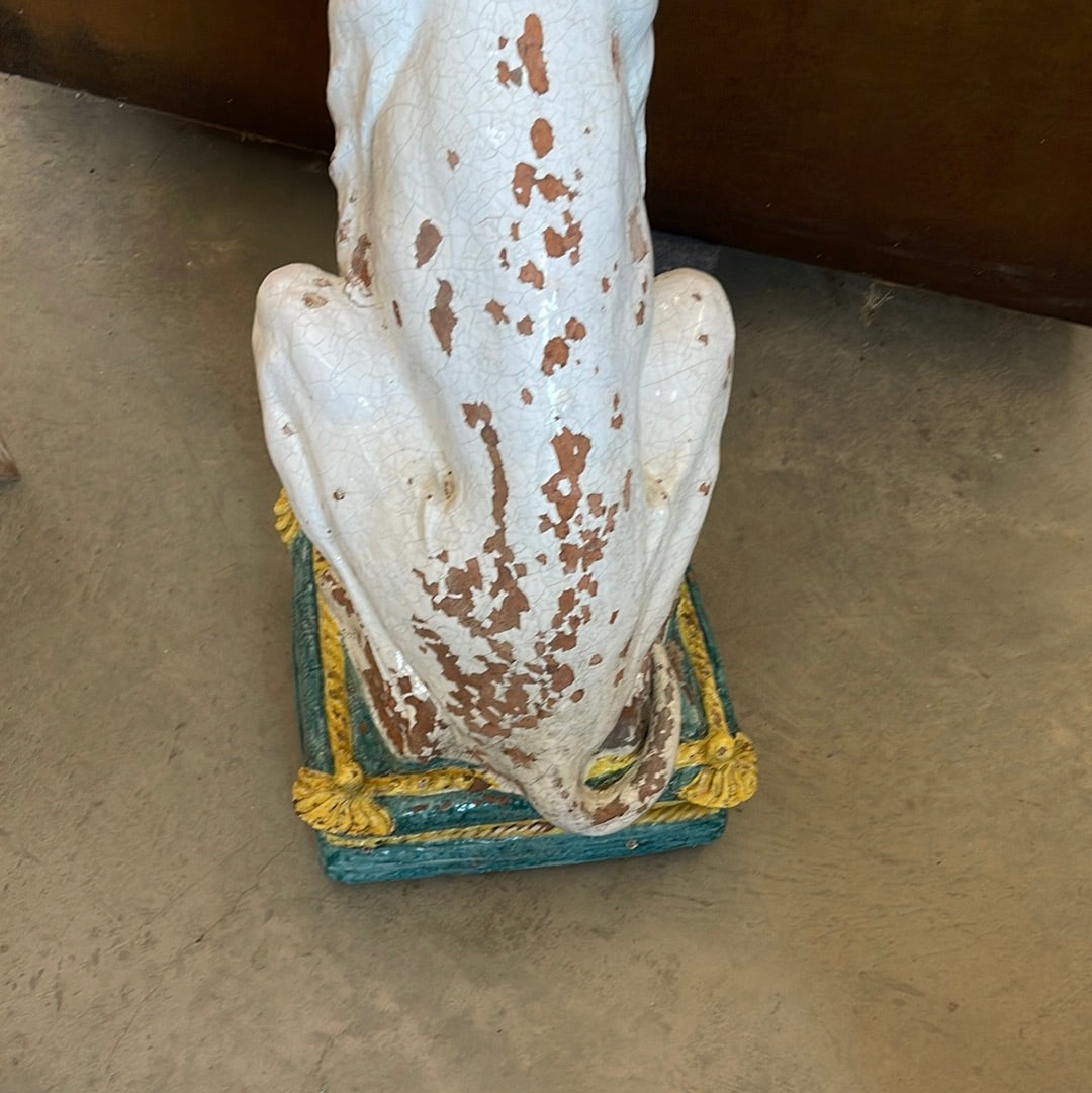 Pair of Italian Majolica Hounds - A Pair
