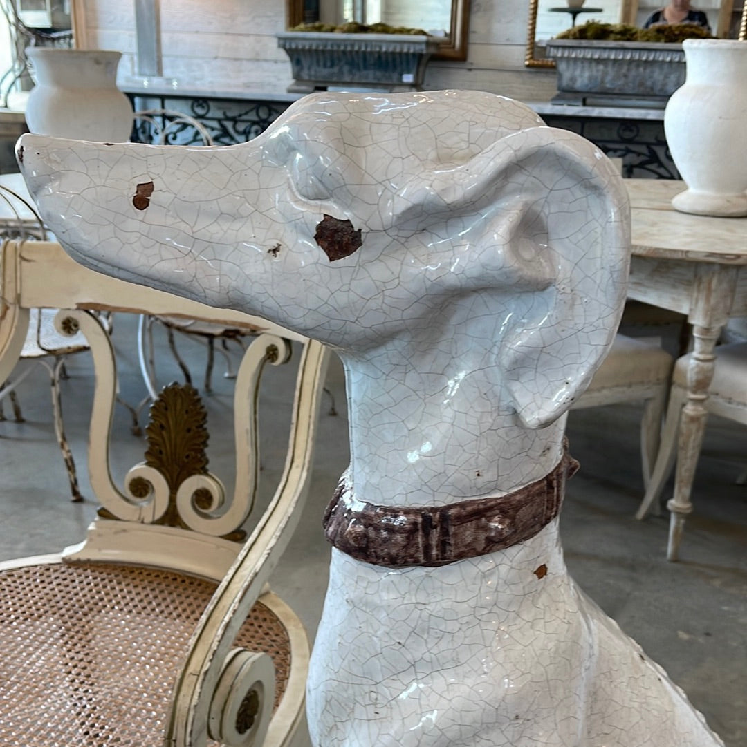 Pair of Italian Majolica Hounds - A Pair