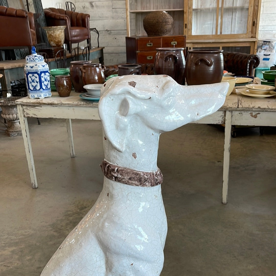 Pair of Italian Majolica Hounds - A Pair