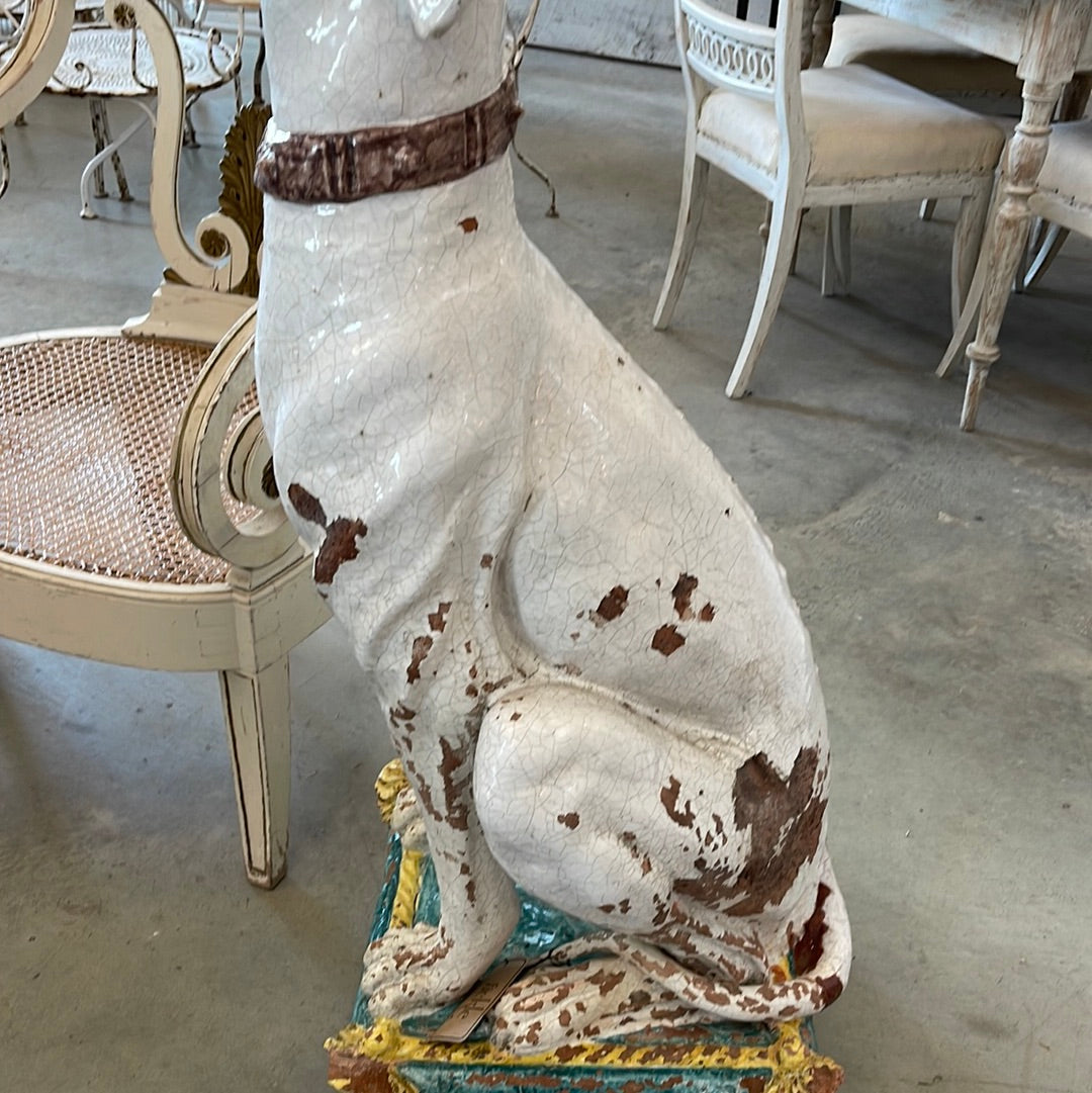Pair of Italian Majolica Hounds - A Pair