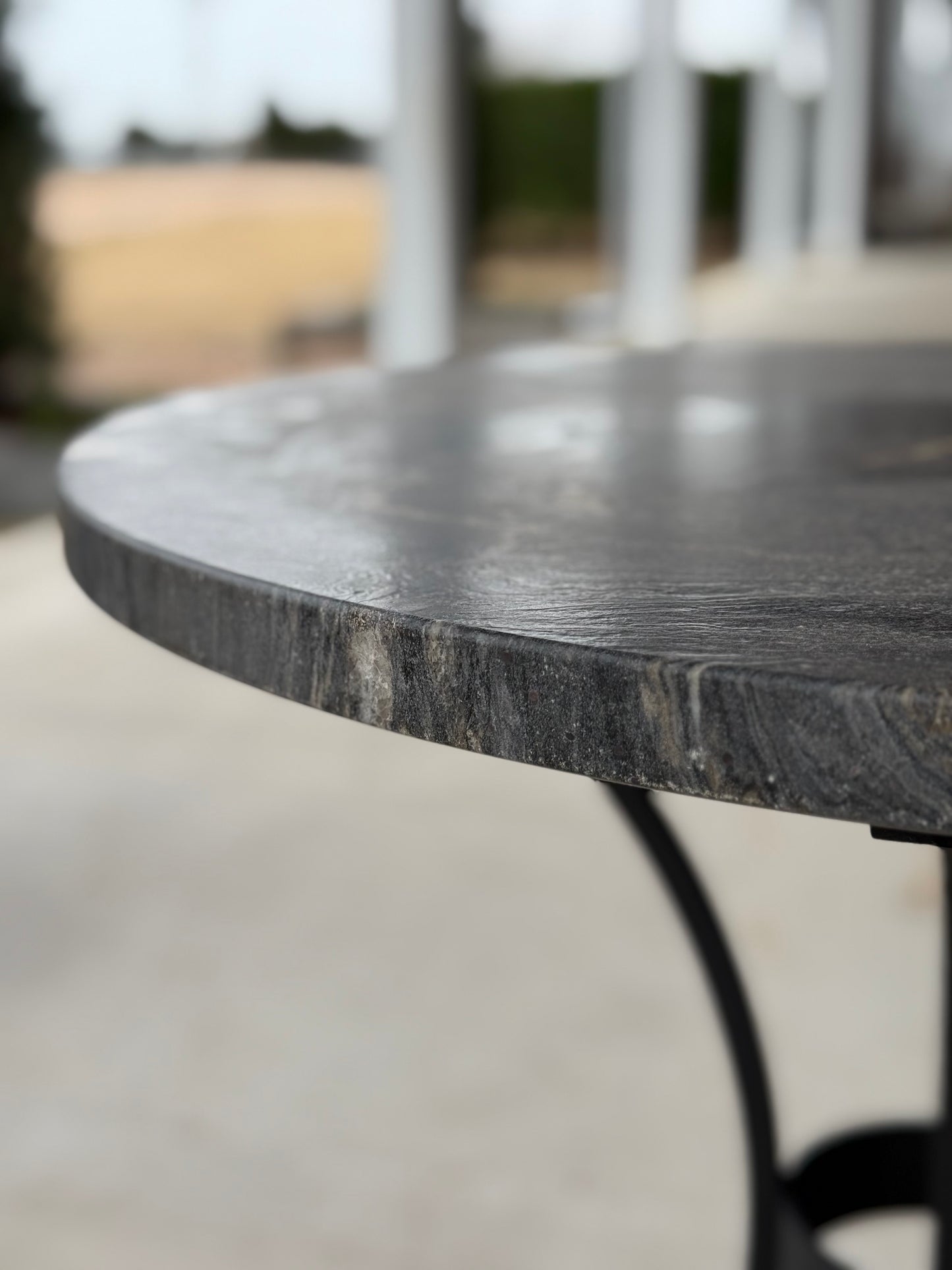 Black Marble Top Table With Hoof Feet