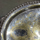 English Late 1800s Heavy Gauge Silver Plate Oval Engraved Tray