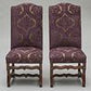 Renzo Mongiardino Baroque Dining Chairs – Hand-Carved Walnut & Silk Damask Upholstery