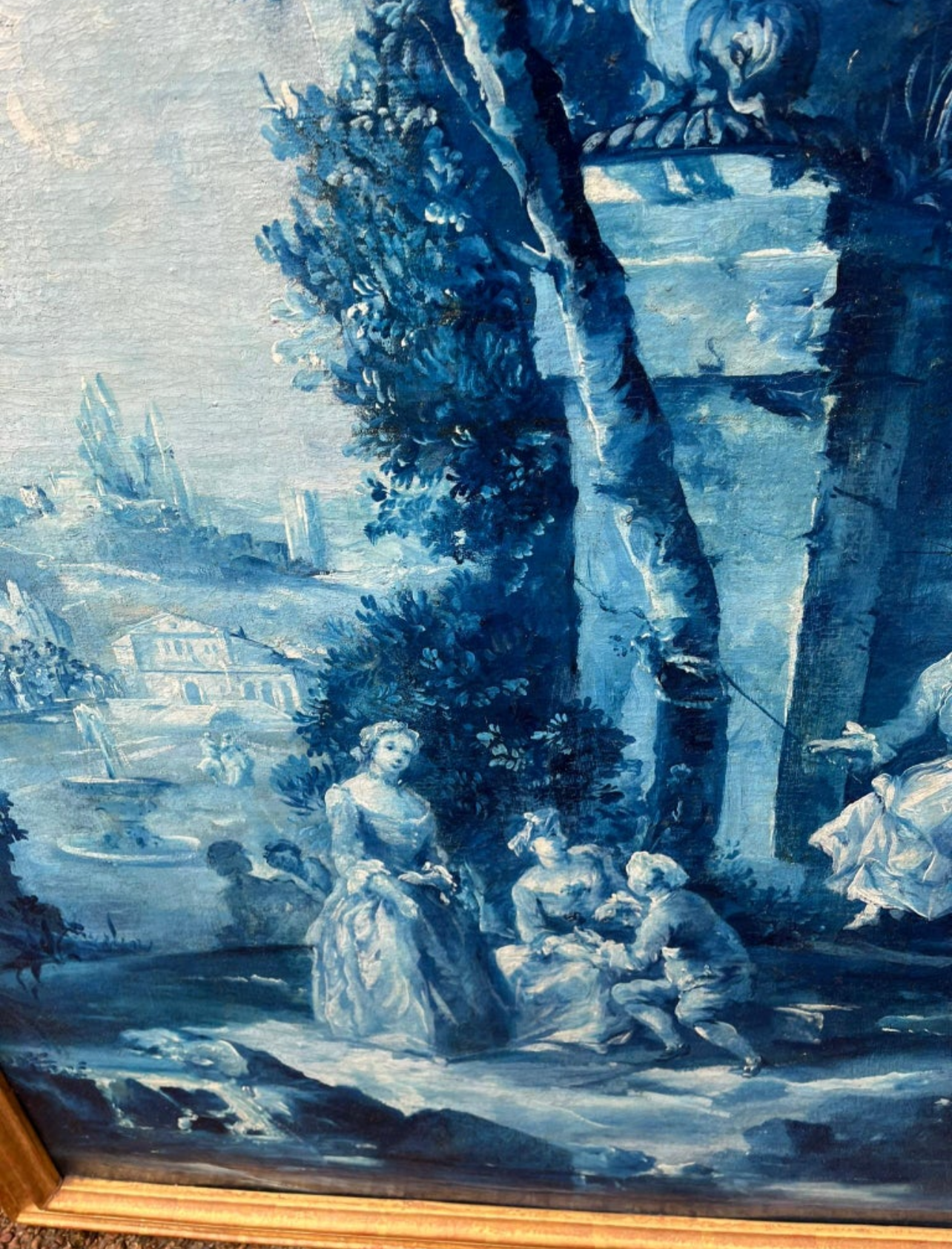 Pair of Grisaille Rococo-Style Landscape Panels