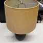 Primitive Dark Satin Table Lamp with Flour Sack Shade