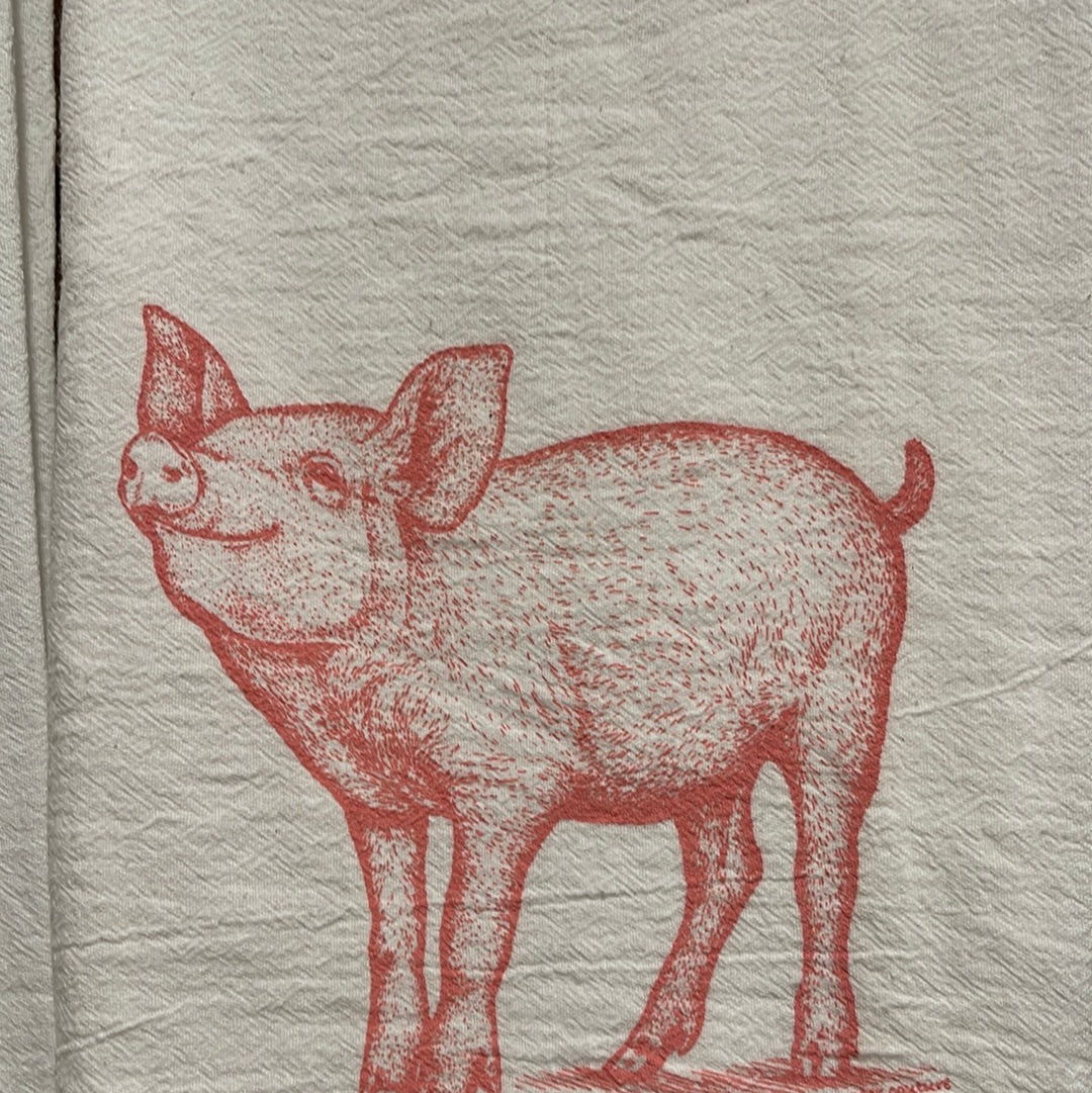 Prize Pig Flour Sack Tea Towel