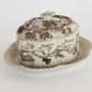 Biedermeier Mettlach Villeroy and Boch Fluted Stoneware Butter Dish