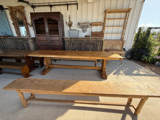 Late 19th Century French Large Oak Refectory Castle Table