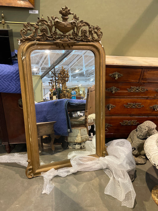 Gold Gilded Louis Philipe Mirror with Urn Motif