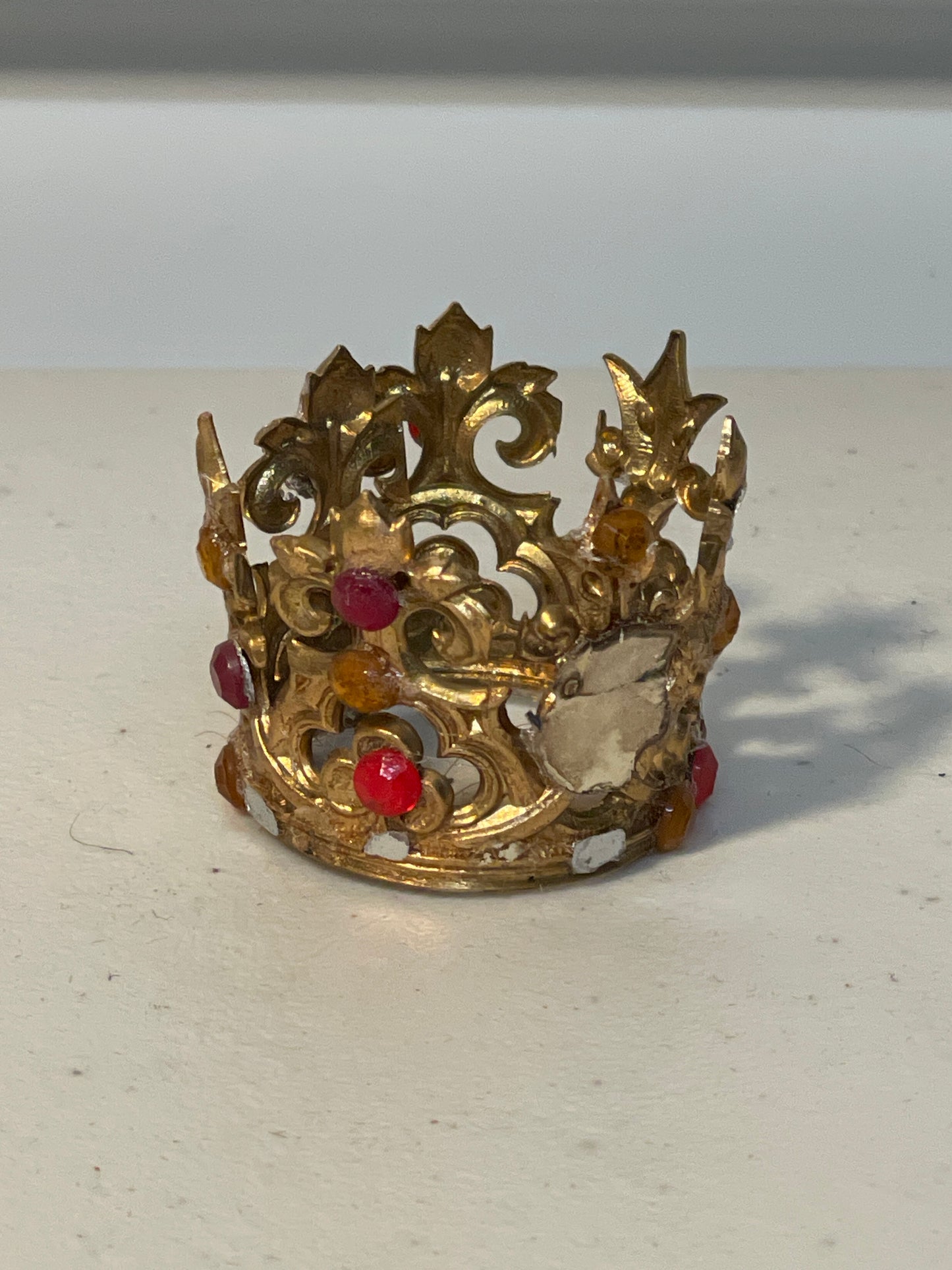 Tiny Gold Tone Religious Metal Crown