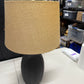 Primitive Dark Satin Table Lamp with Flour Sack Shade