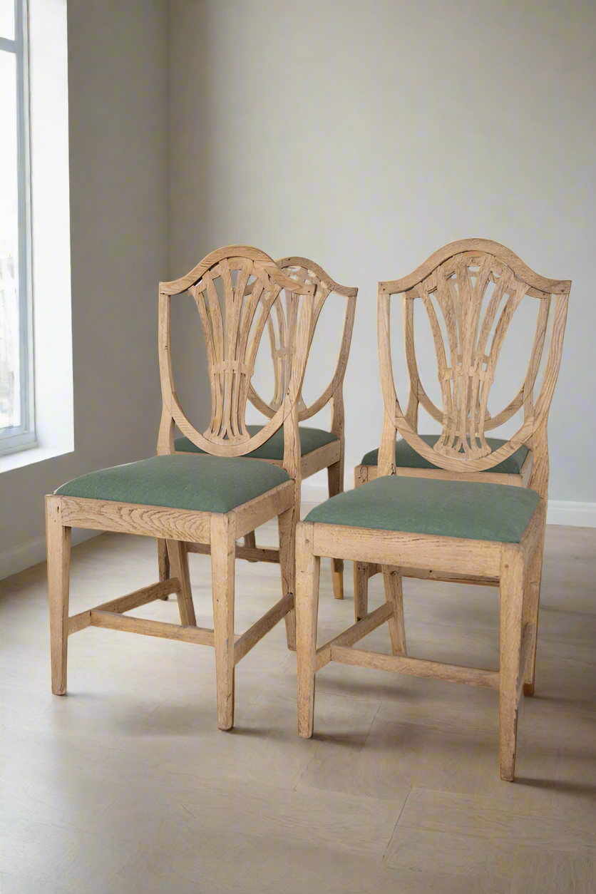 Shield Back Dining Chairs in the Style of Hepplewhite - Set of 4