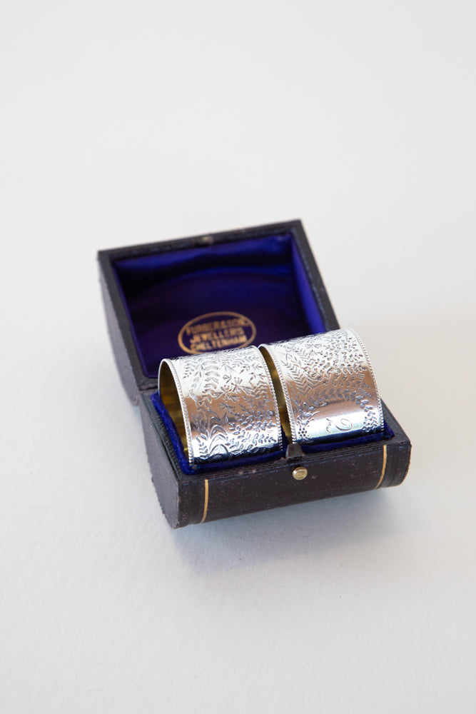 Silverplate Napkin Rings in Box