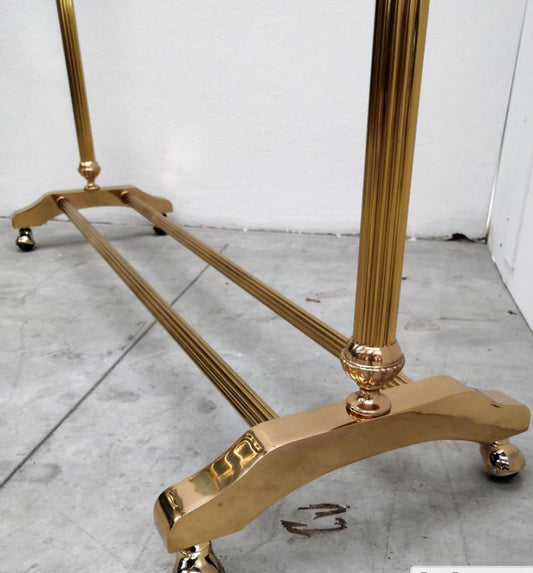 1970s Golden Brass Garment Rack, Clothing Rail, Dress Hanger, Italy