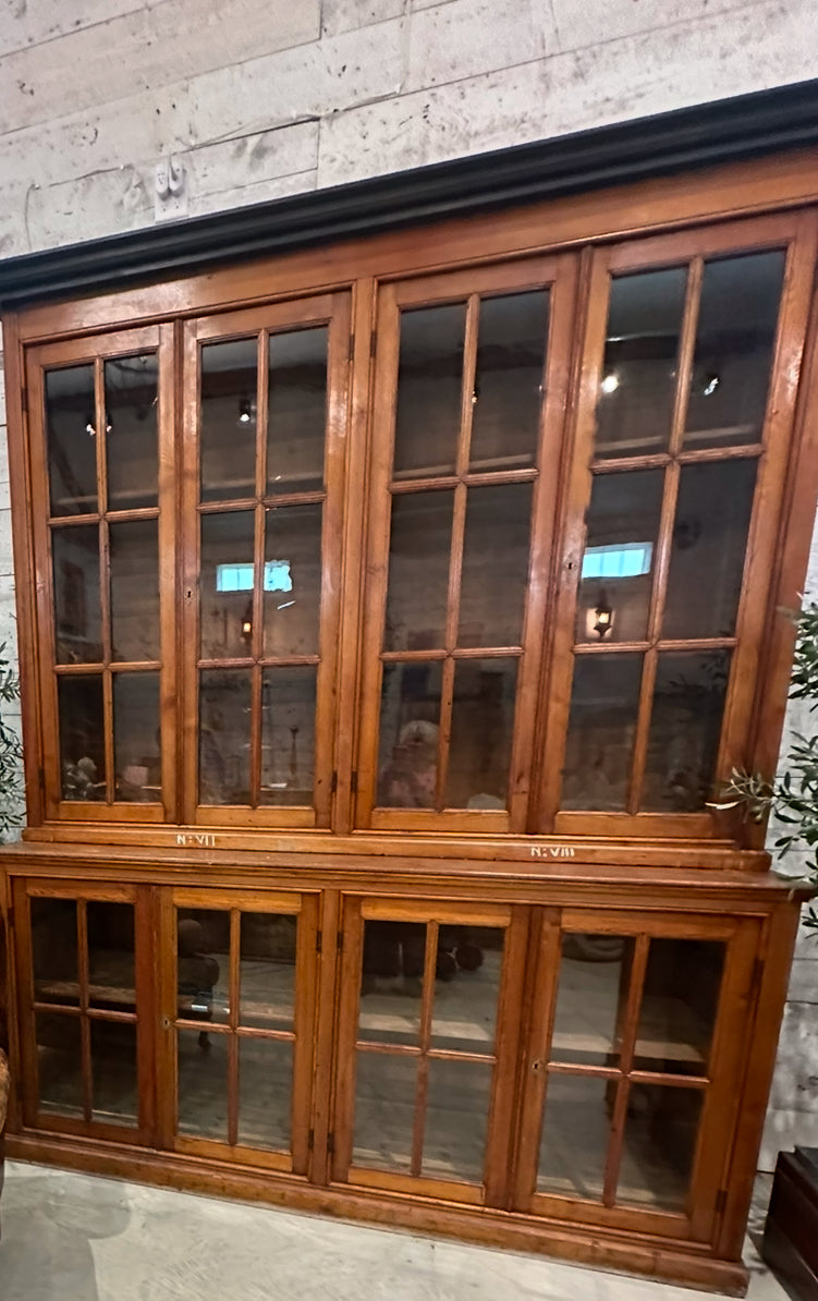 Large Glass Cabinet from School in Belgium