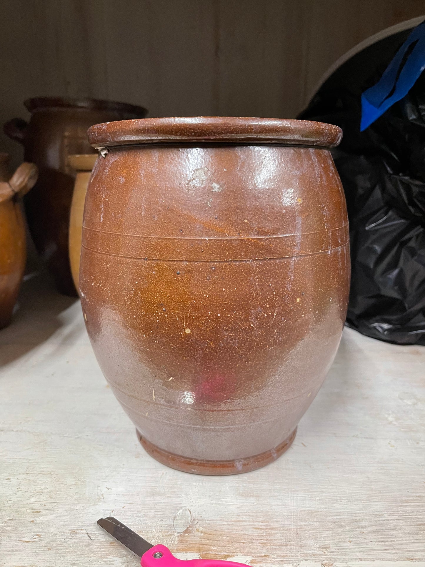 (Redware) Brown French Pickling Jar