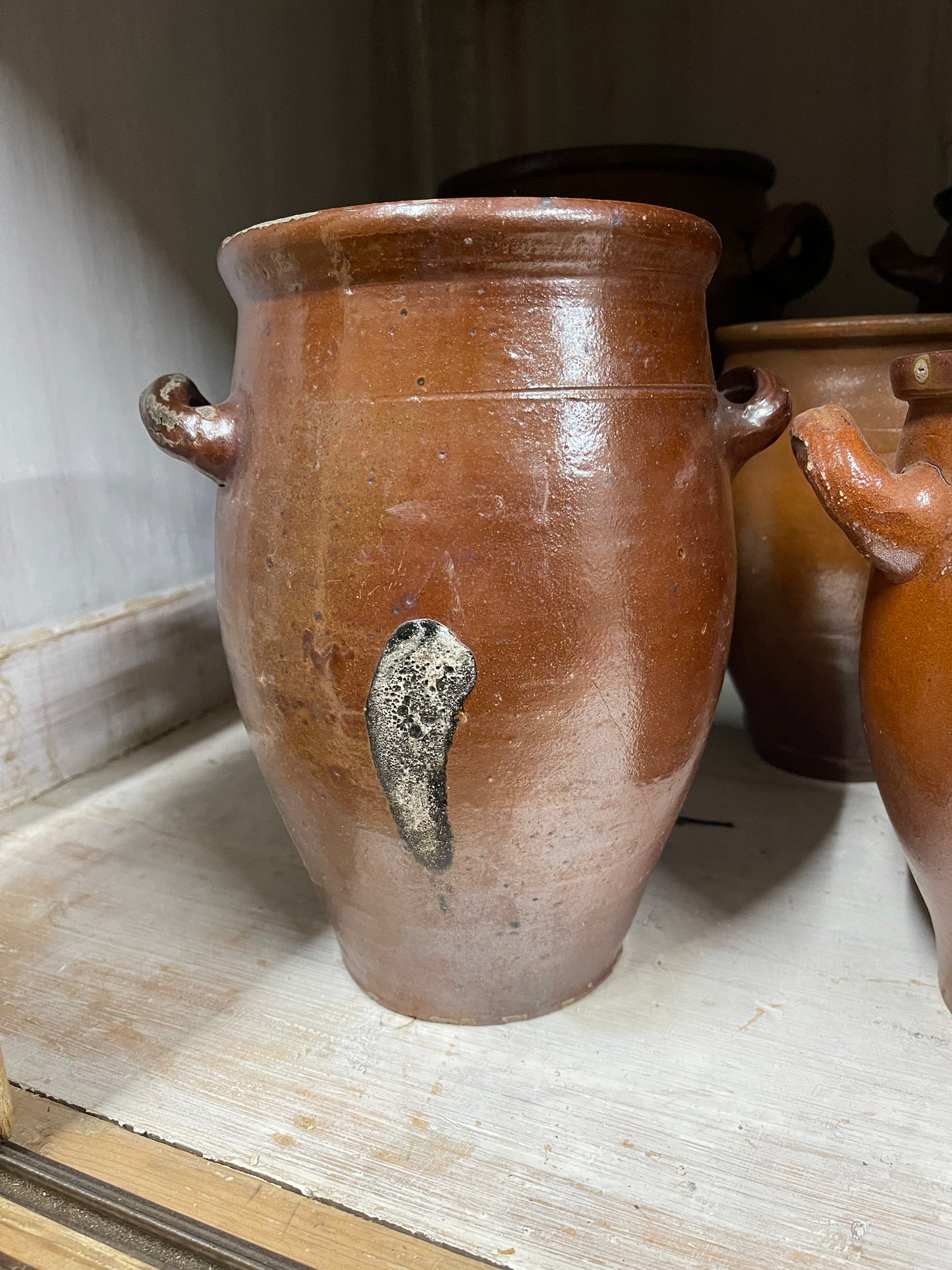 (Redware) Brown French Pickling Jar