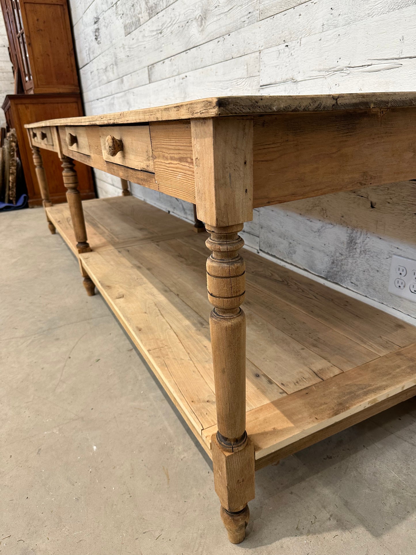 French Bleached Mid 19th Century Draper’s Table