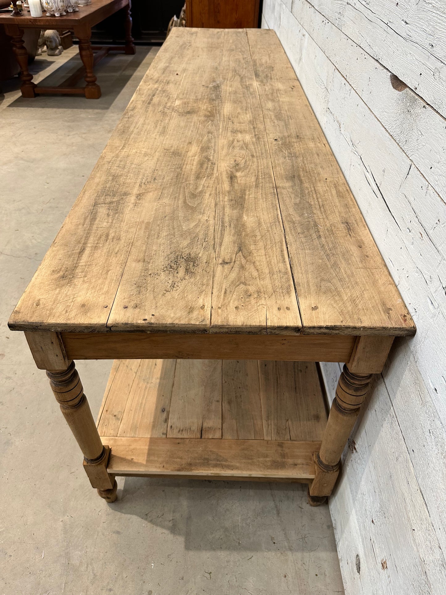 French Bleached Mid 19th Century Draper’s Table