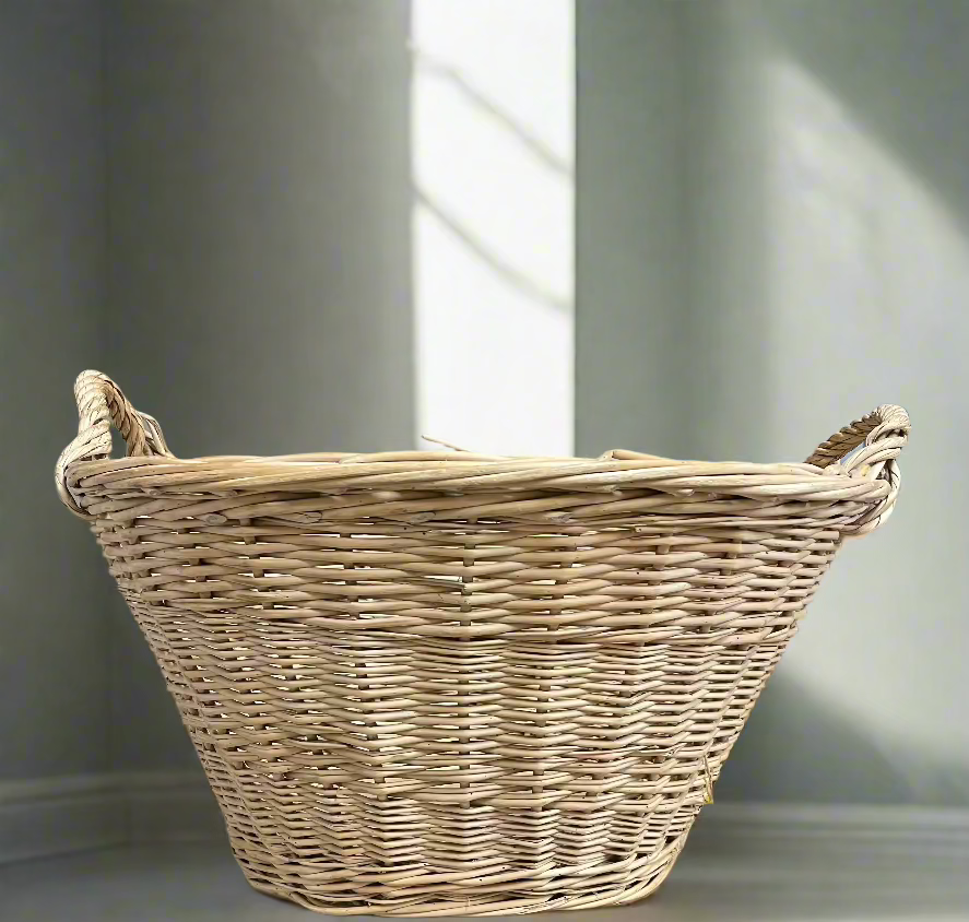 Oval Wicker Laundry Basket