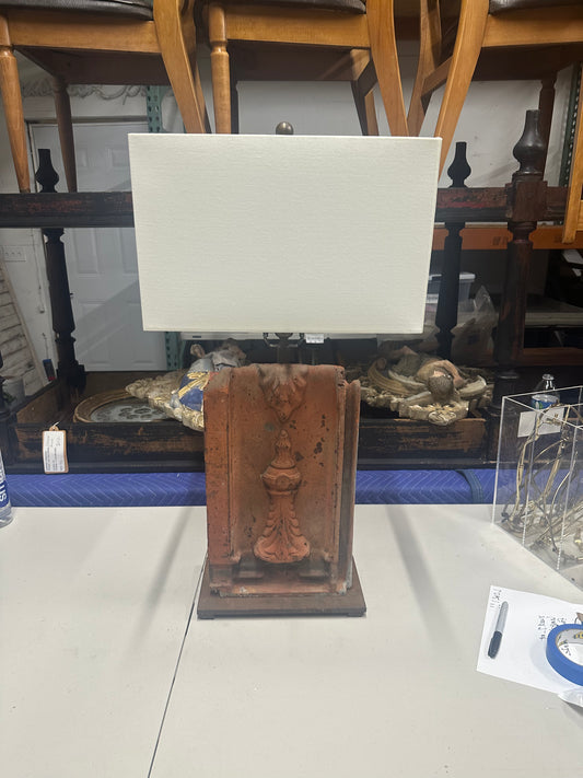 French 19th Century Cast Iron Panel Lamp