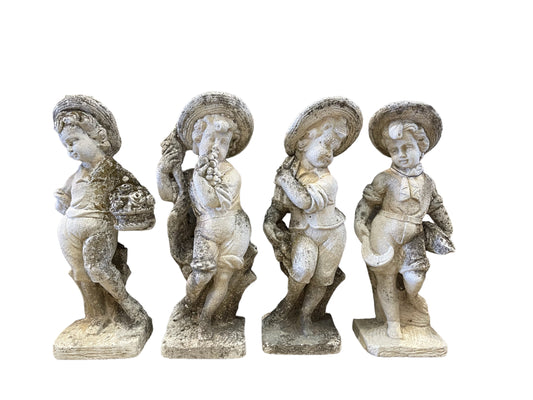 Hand Carved Four Season Statues in Vicenza Stone