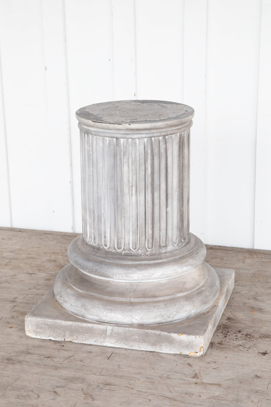 Concrete Cherub on wooden plinth