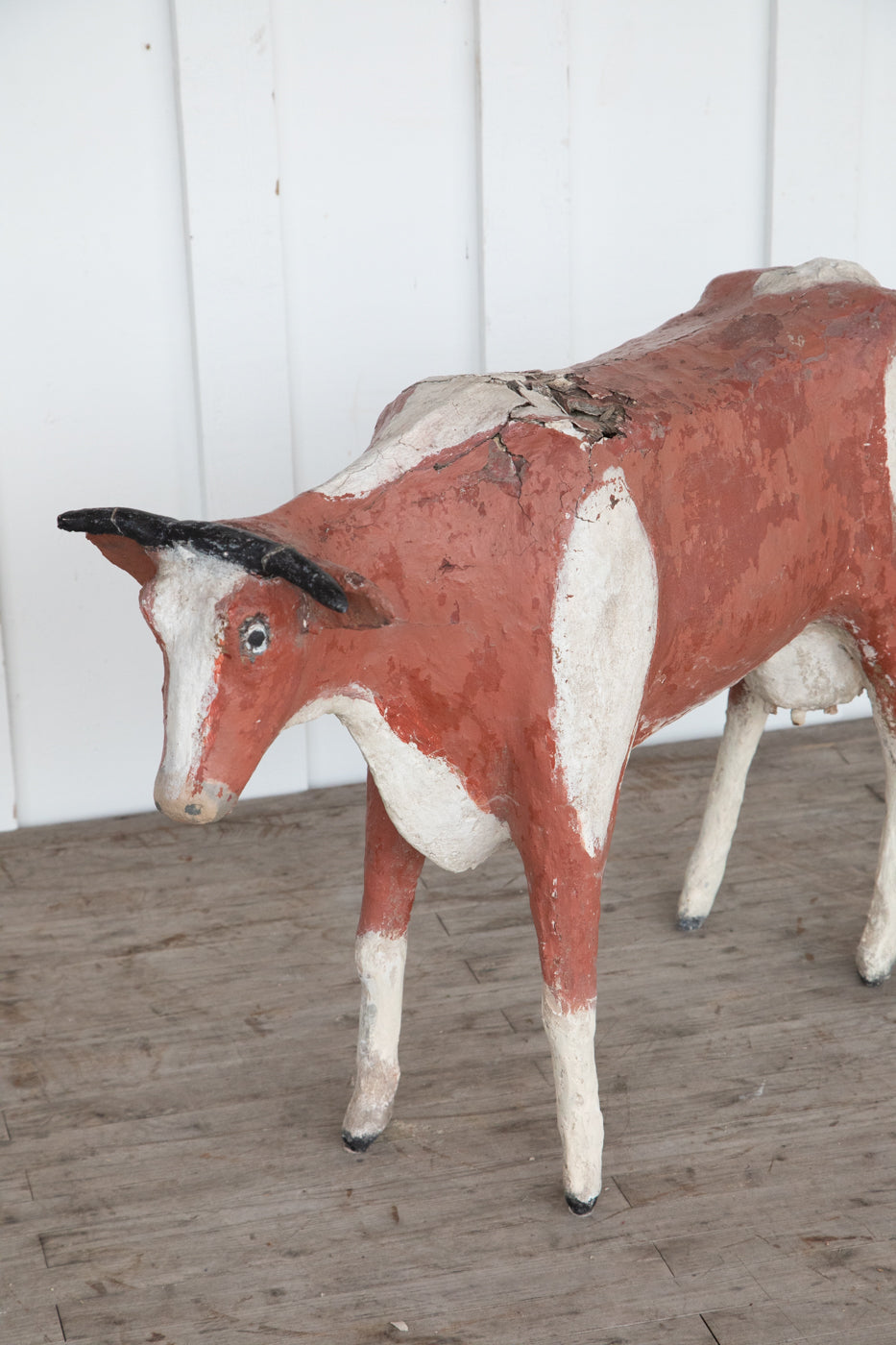 Folk Art French Stone Cow from Normandy, France Circa 1940 38" x 26"