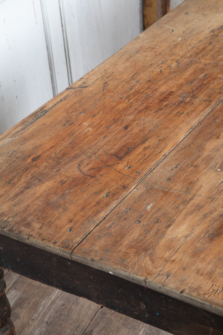 French Oak Table with Turned Legs