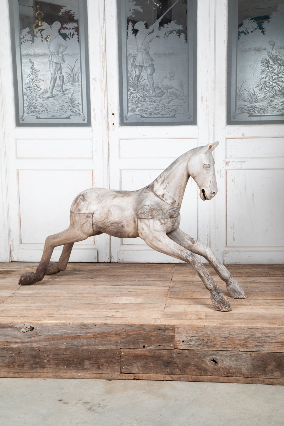 Hardwood Spanish Horse Sculptures Circa 1900