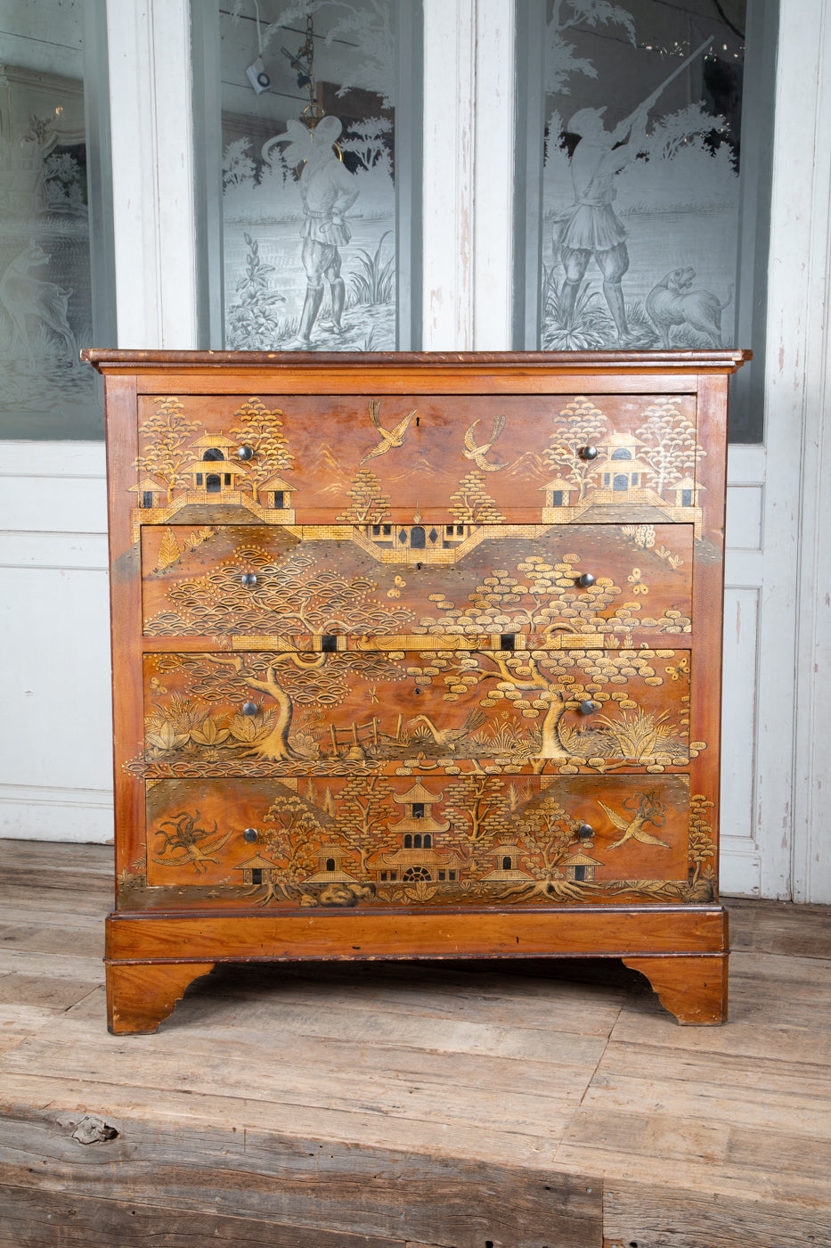 French Chinoiserie Painted Chest of Drawers