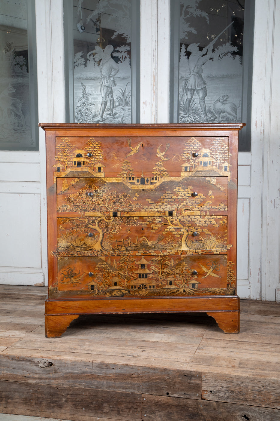 French Chinoiserie Painted Chest of Drawers