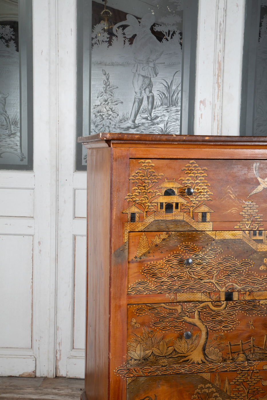 French Chinoiserie Painted Chest of Drawers