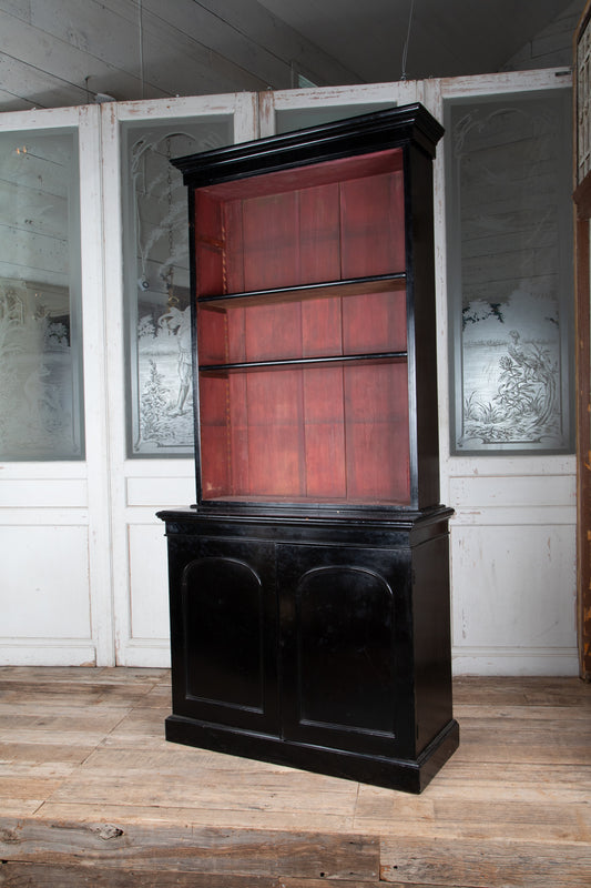 Victorian Ebonized Glazed Bookcase