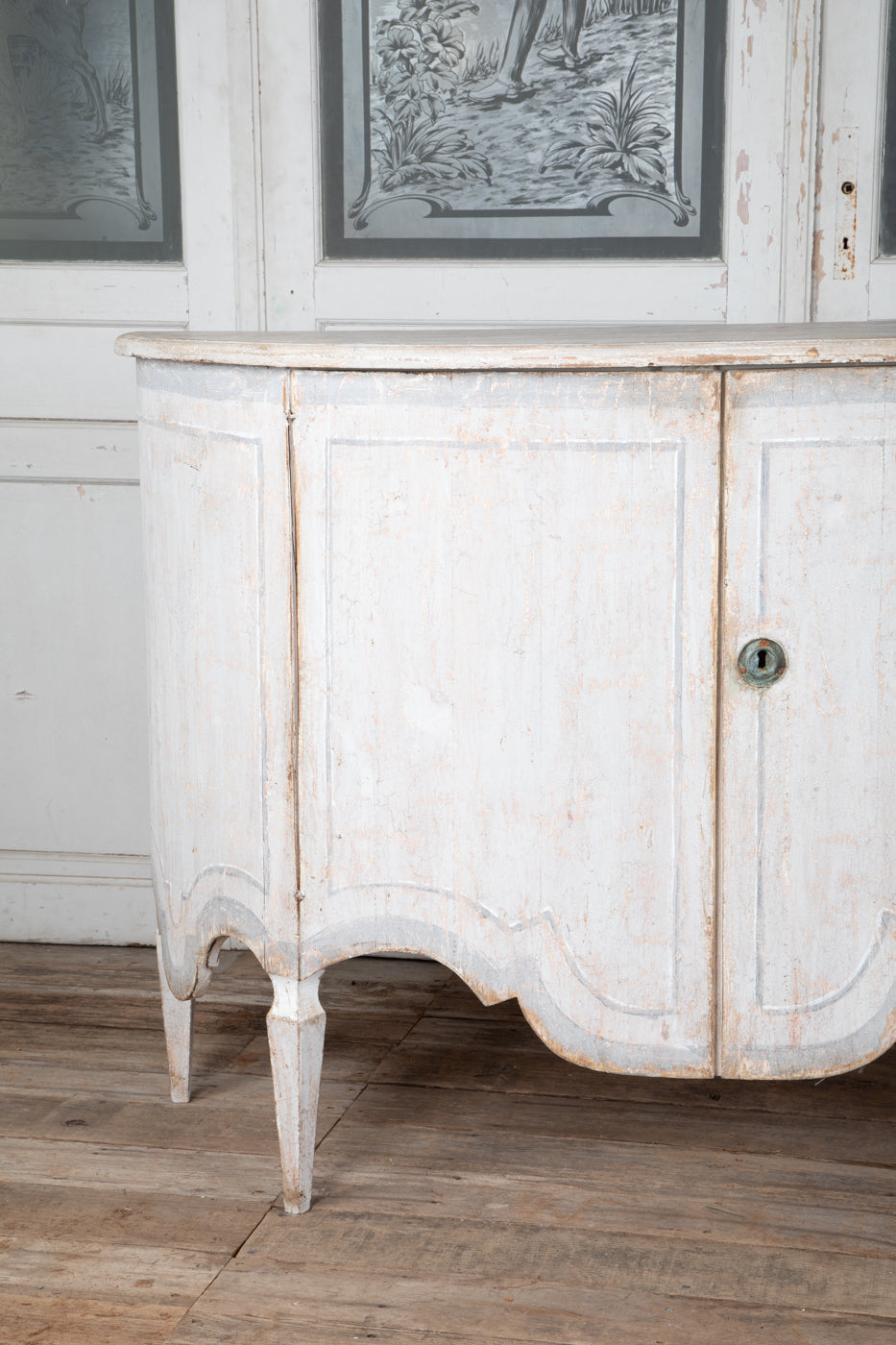 Exquisite Painted Bombe Sideboard