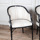 Set of 6 Black Faux Bois Arm Chairs