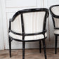 Set of 6 Black Faux Bois Arm Chairs