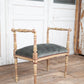 Louis XVI Original Painted Upholstered Stool with Raised Ends