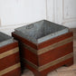 Wood and Brass Planter with Zinc Insert