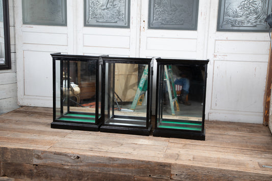 English Edwardian Ebonised Shop Fitting Wall Cabinet