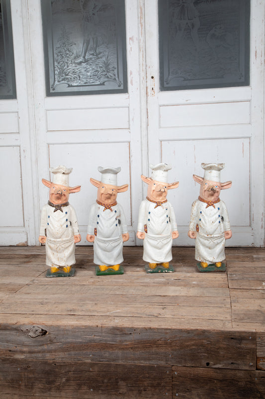 Cast Iron Pig Chefs Priced Per