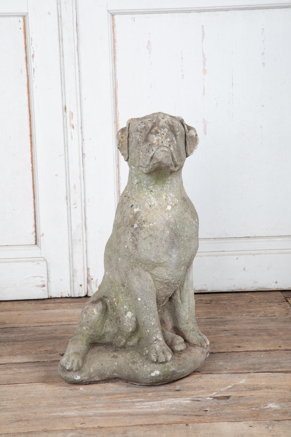 Concrete Boxer Large Hound Sculpture