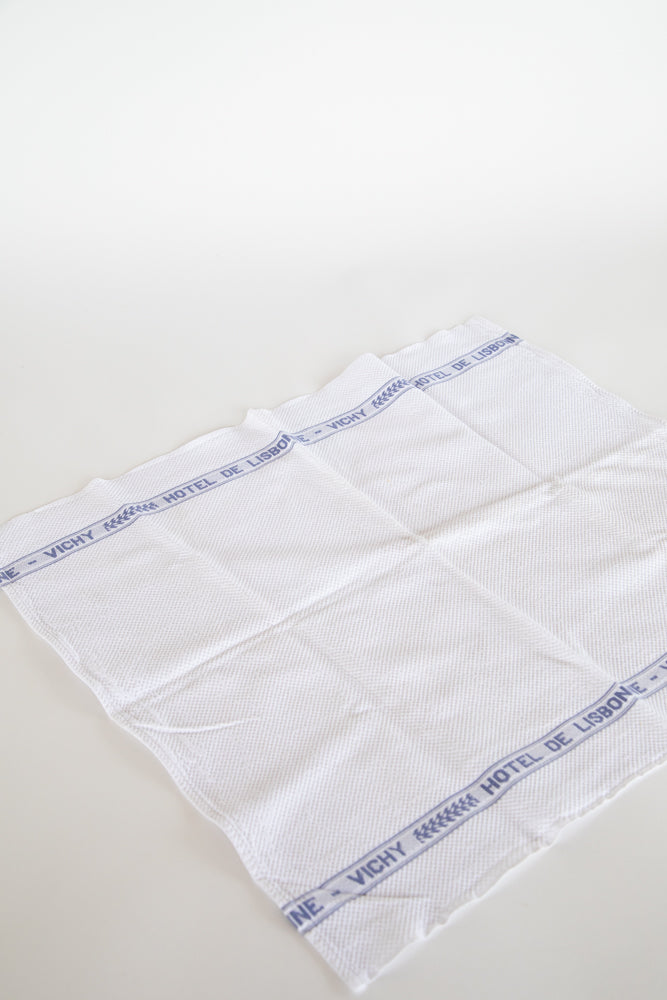 Blue and White French Linen Towel 1920